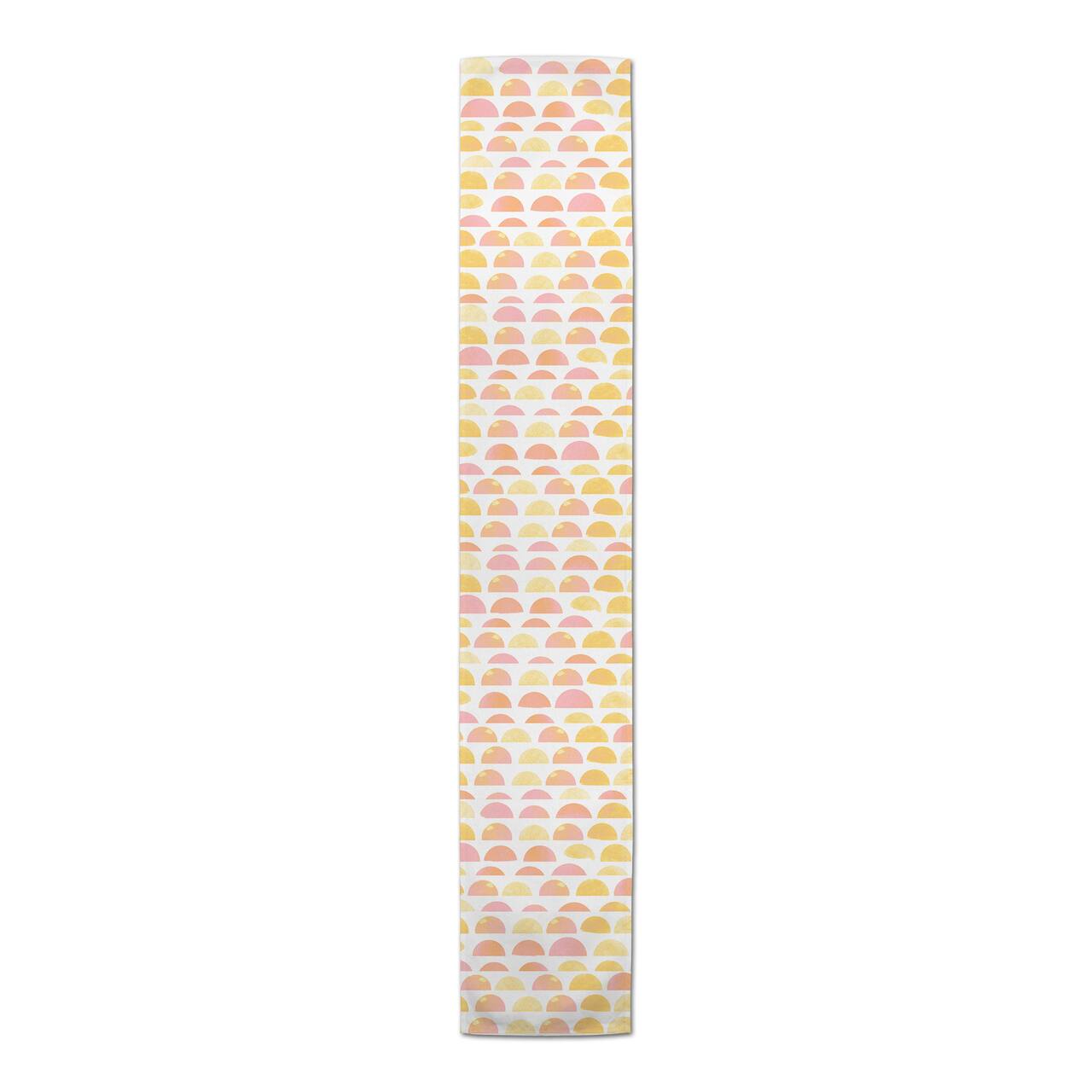 Pink & Yellow Half Circles Outdoor Table Runner